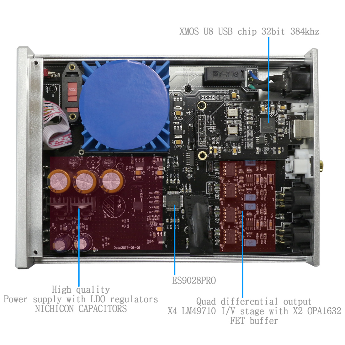 JA DAD MINI USB BALANCED DAC ES9028 PRO XLR 32bit/384kHz DSD 256